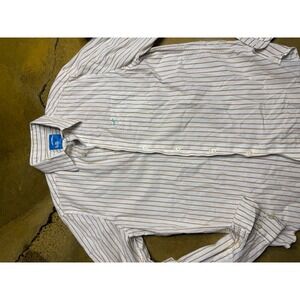 Vtg Y2K Hollister Mens Striped Button Up Long Sleeve‎ Shirt 100% cotton